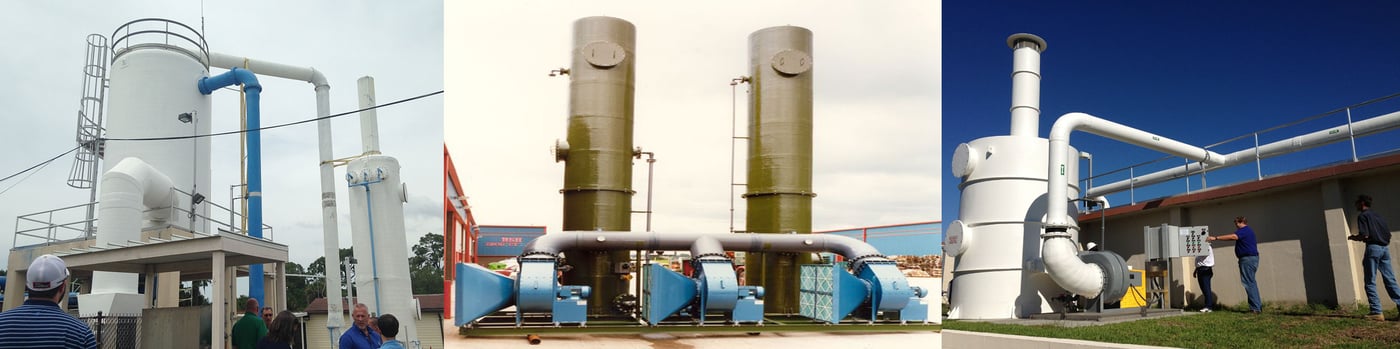 Three images of different water treatment systems by DeLoach Industries, Inc.