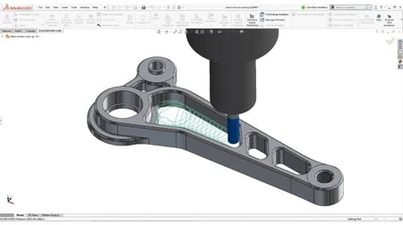 An image of a CNC tool path and tool CAM package-min