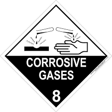 warning sign for Corrosive Gases