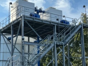 Photo of an Elevated Support Platform Degasifier for water treatment