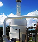 Image of a biological odor control scrubber in water treatment 